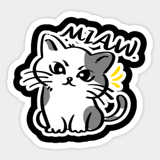 Cat Love: Cat Miaw and Cute Cat Design Sticker